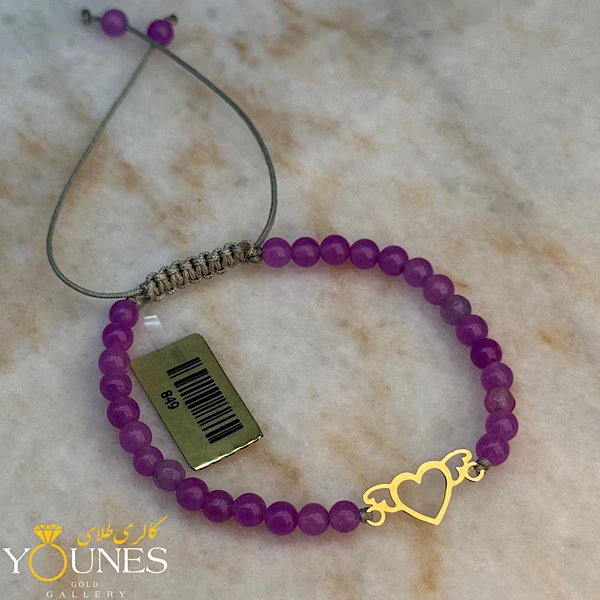 دستبند قلب و بال فرشته طلا لیزری